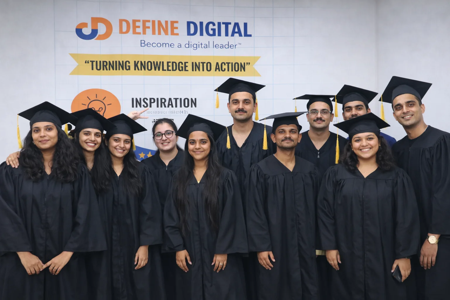 Students learning digital marketing